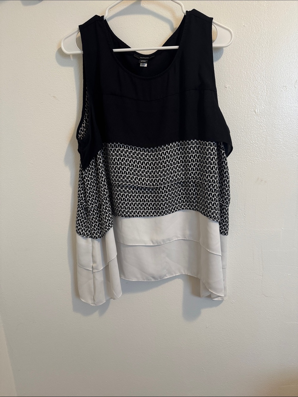 Alfani Black & White Layered Sleeveless Tank